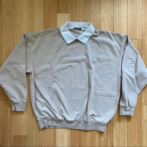 OVERSIZED BRANDY MELVILLE COLLARED CREW NECK SWEATSHIRT